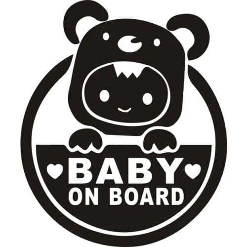 Baby On Board Sticker Fashion Baby In Car Vinyl Decals Motorcycle Car Sticker Car-styling Black/Silver colorful