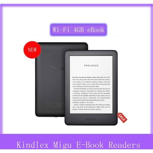 All-New Kindlex Migu Black , Now with a Built-in Front Light, Wi-Fi 4GB eBook e-Ink Screen 6-Inch e-Book Readers