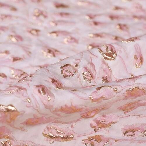 The French three-dimensional small buds jacquard tapestry satin fashion fabric for coat dress tissu au meter bright cloth DIY