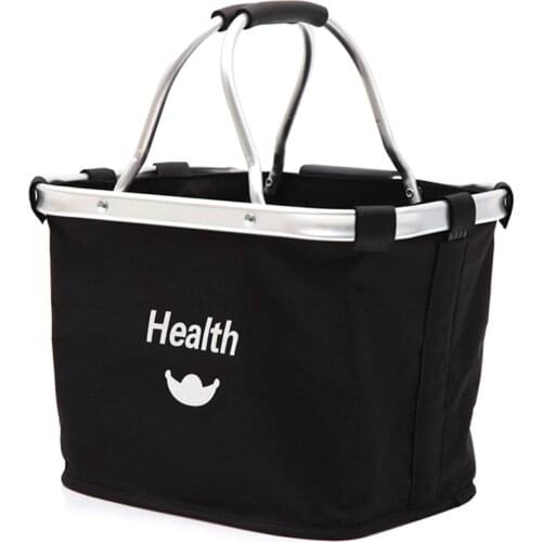 Mountain Bike Basket Aluminum Alloy Folding Bike Basket Front Bag Outdoor Portable Cloth Basket Folding MTB Basket