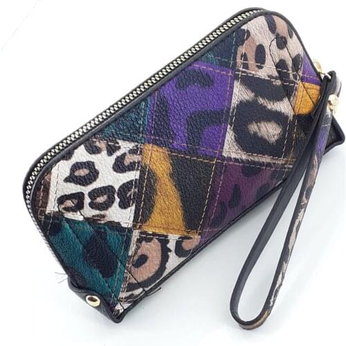 Wallet for Women Multi Color Patterned Daily Money Purse Multi Compartment Zipper Large Credit Card Document Color Summer 2021