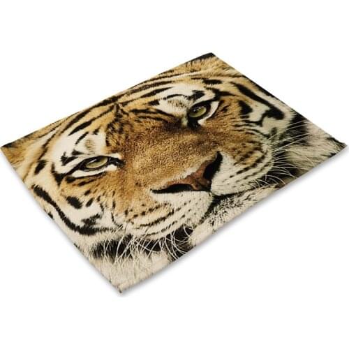 Tiger Lion Owl Pattern Table Mat Creative Cartoon Table Napkin For Wedding Kitchen Decor Placemat Dining Accessories