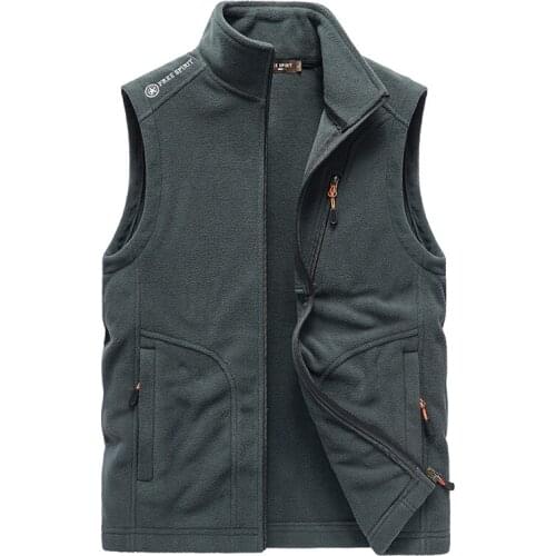 MANTLCONX Mens Waistcoat Jackets Vest 2021 Spring New Solid Color Stand Collar Sleeveless Jacket Zipper Pocket Vest Fleece Coat