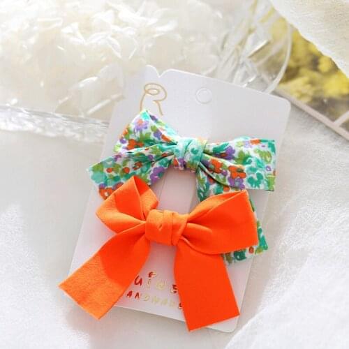 2Pcs Cute Floral Bow Duckbill Hair Clip for Children Girls Hairpins Barrettes Headwear Styling Headdress Accessories Ornament