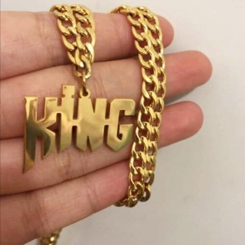 Fashion Cuba Chain Custom Name Necklace For Women Stainless Steel Personalized Crown Name Pendant Necklaces Jewelry Gift