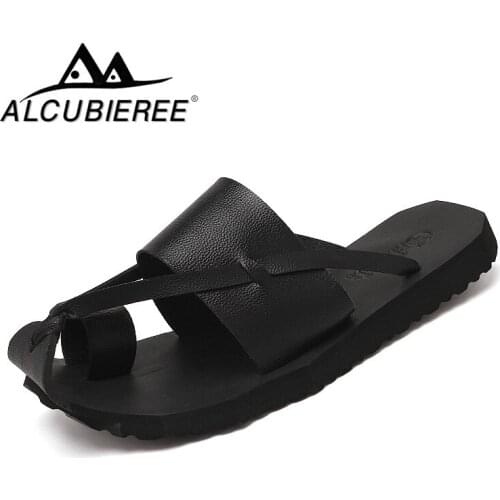 2021 Summer MenS Sandals Genuine Leather Men Summer Shoes Leisure Slippers Flip-Flops Men Comfortable Footwear Soft Sandal