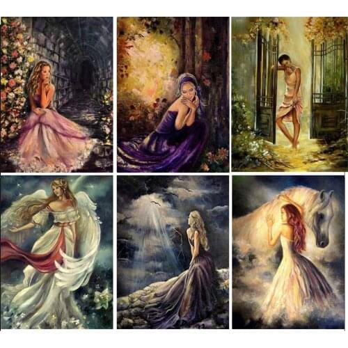 5D Diy Diamond Painting Women Cross Stitch Kit Full Drill Square Embroidery Portrait Mosaic Art Picture Of Rhinestones Decor