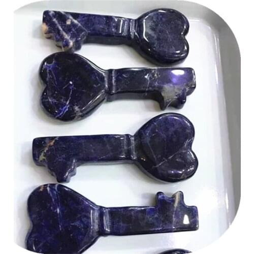 Natural Quartz Crystal Sodalite Life Key Hand Carved Cross Gemstone Wicca for Meditation Healing as gift
