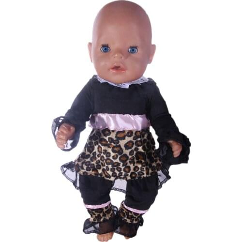 New style popular Leopard suit clothes For 18inch doll/43cm New zapt for Chrid Christmas Gift