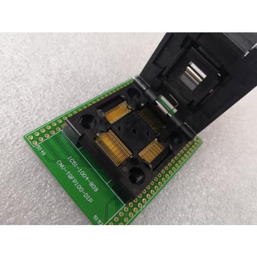 Clamshell IC51-1004-809 QFP100/DIP TQFP100 Gold-plated IC Burning seat Adapter testing seat Test Socket test bench in stock