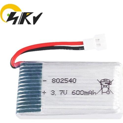 3.7V 600mAh 25C Rechargeable Lithium-ion Battery For X5C X5SW 802540 RC Aircraft XH2.54