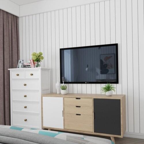 Strip White Black Self-adhesive Wall Papers Home Interior Decoration Walls Vinyl Sticker Roll Furniture Papier Peint Adhesif