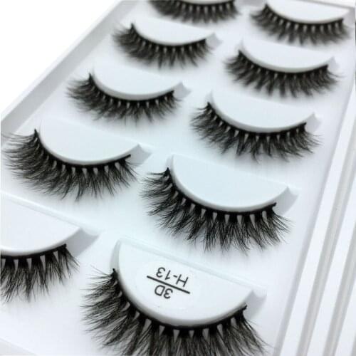 Wholesale 10/20/30/50/100 boxes mink eyelashes 5 pairs natural false eyelashes 3d lashes bulk super fluffy faux cils