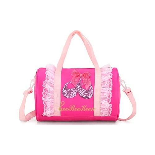 Pink/purple/rose Sequins Ballet Dance Bag Girls Ballet Sports Dance Shoulder Bag Gymnastics Bags Cavans Lace Handbag For Child