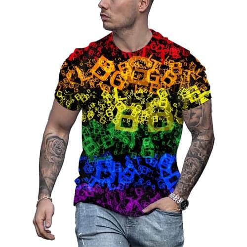 Summer New Love Patten Daily WearT Shirt For Men Casual Oversized Quick-Drying Fabric Top Tees Hot Sale In America And Europe