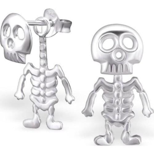 Geometric Skeleton Front-to-Back Stud Earrings Silver Color Earrings for Women Female Fashion Wedding Party Jewelry Gifts