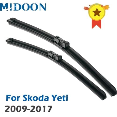 MIDOON Wiper RHD & LHD Front Wiper Blades For Skoda Yeti 2009 - 2017 Windshield Windscreen Front Window 24''+19