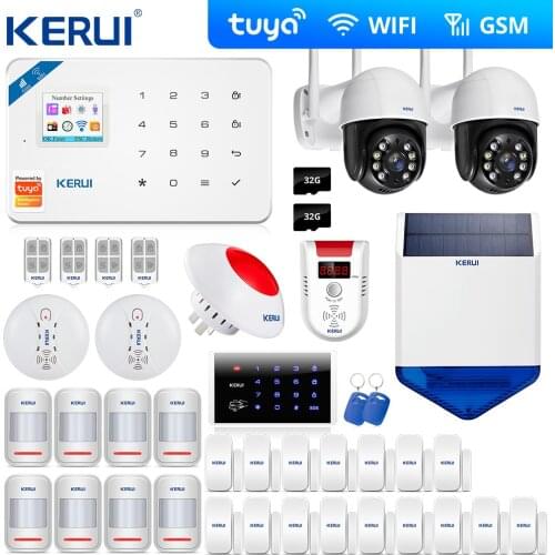 Latest Kerui W18 Wireless Wifi GSM Home Alarm Kit APP Control LCD SMS Burglar Alarm System For Home Security