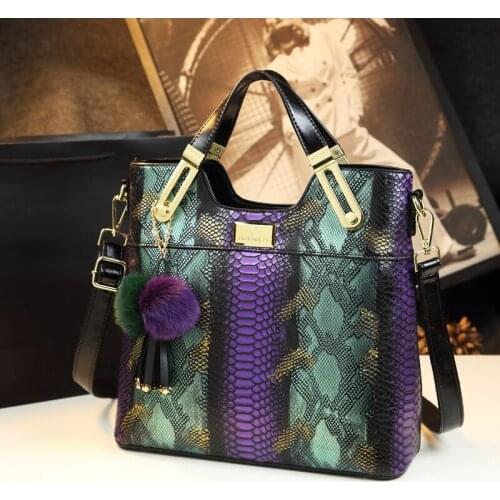 2021 Luxury Fashion Leather Women Handbags Female Serpentine Chain Portable Tote Bag Ladies Tassel Shoulder Messenger Bags Soft