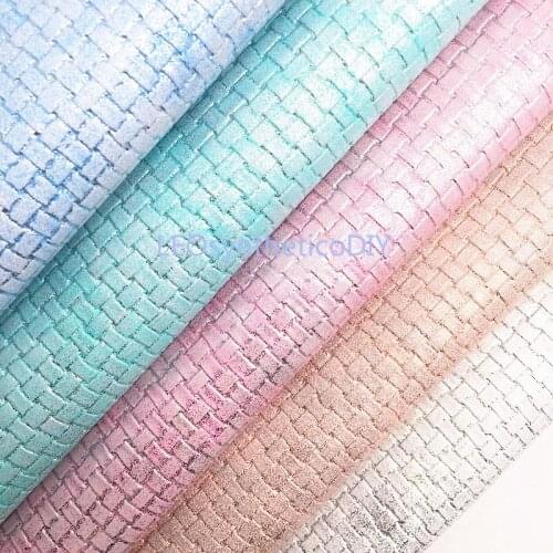 1PC 21X29CM Vintage Embossed Weaving Faux Leather Fabric, Synthetic Leather Sheets For Making Bows LEOsyntheticoDIY T398