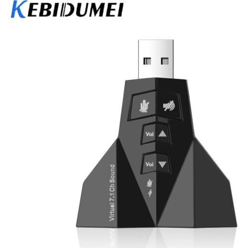 Kebidu High Quality 2 In 1 3D External Dual Audio Sound Card Digital Dual Virtual 7.1 USB 2.0 Audio Adapter Double Sound Card