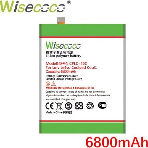 Wisecoco CPLD-403 6800mAh For LeEco Letv le3 Le 3 LeRee For Coolpad COOL1 Dual cool1C106-6 / 7/ 8 / 9 C107-9 New produce
