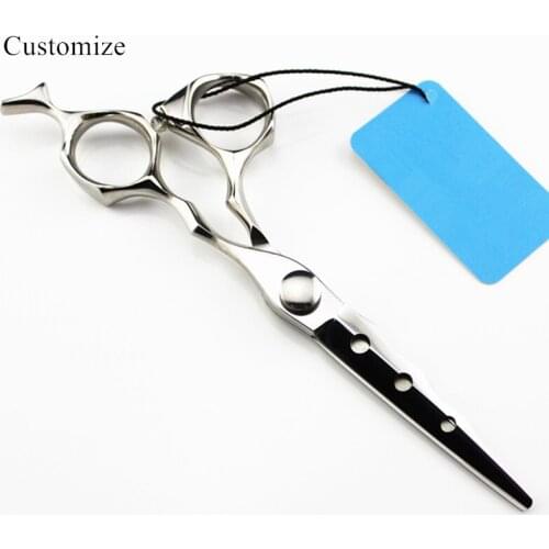 Customize japan 440c steel 6'' cut hair salon scissors cutting barber makas hair scissor Thinning shears hairdressing scissors