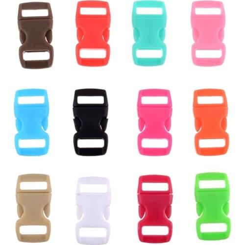 20Pcs Plastic Contoured Side Release Buckles Clasps For Paracord Bracelet Backpacks Clothes Bags Decor 29x15mm 12 Colors F1121