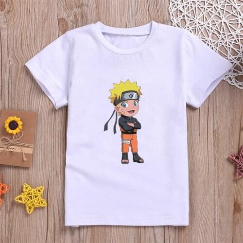 Naruto Clothes Kawaii Uzumak Printed Print T-shirt Kids Cartoons Funny Manga Anime Casual Unisex Vintage Aesthetic Child Tshirt