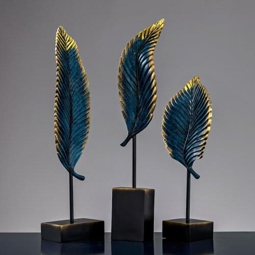 Zq European and American Style Leaf Home Decoration Hall Cloakroom Decoration Hallway TV Cabinet Decoration Gift