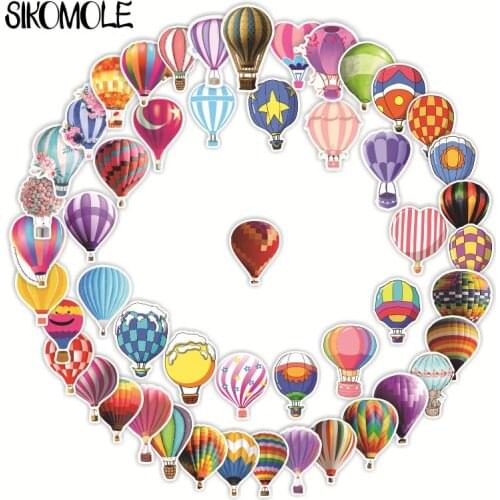 50PCS Romantic Hot Air Balloon Colorful Stickers Cartoon For Guitar Kids TOY Car Skateboard Snowboard Luggage Decals Sticker F4