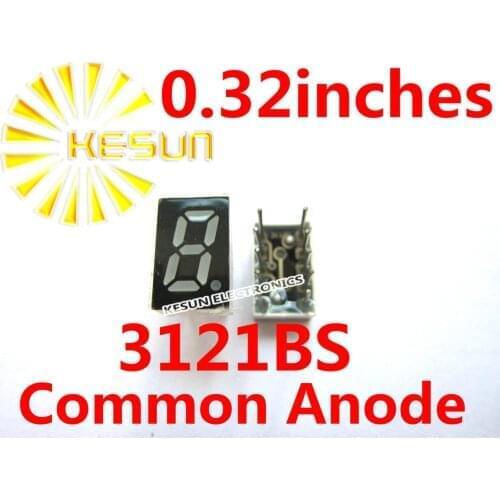 10PCS x 0.32 inches Red 3121BS 3121AS Common Anode/Cathode Single Digital Tube LED Display Module Light Beads