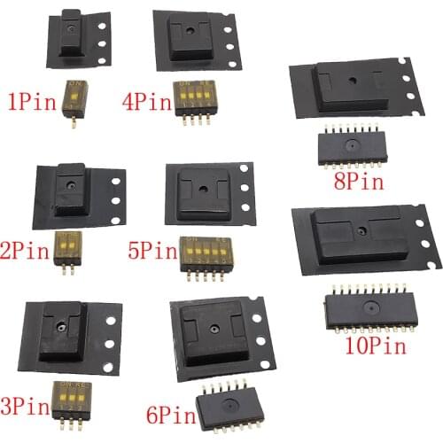 15Pcs/Lot Dip Switch SMD SMT Slide Type Switch 1/2/3/4/5/6/8/10 P 1.27mm Pitch Position Way DIP Toggle Switch Black Snap Switch