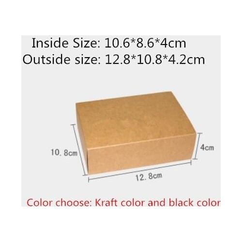 25pcs/lot-10.6*8.6*4cm Black Kraft Paper Drawer Box Handmade Soap Gift Craft Jewel Macaron Packaging Party Gift Boxes