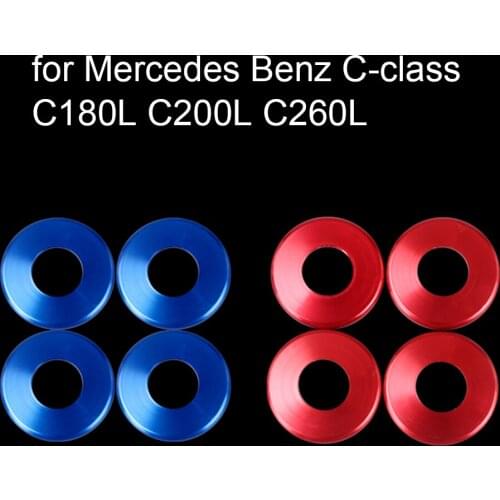 4 pcs 2 colors Car Door Lift decoration covers Interior Bolt circle sequins decals for M-ercedes-Benz C-class C180L C200L C260L