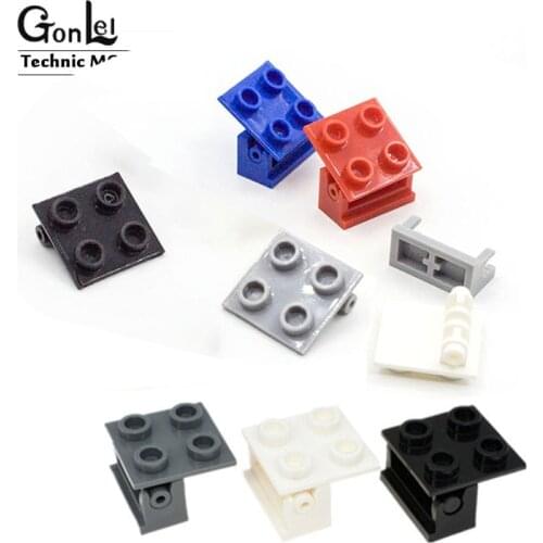 40Pcs/lot Hinge Brick 1x2 Base+ Hinge Brick 2x2 MOC Building Blocks Parts Brick Toys for Kids Education Compatible for 3937+6134