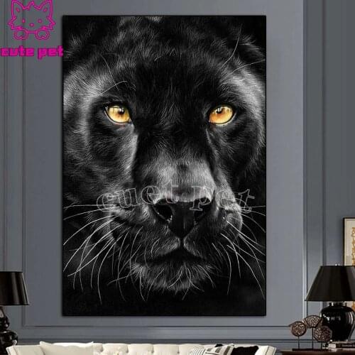 5D Diamond Painting The animal black leopard Diamond Mosaic Paintings Rhinestones Crystal Cross Stitch Diamond Embroidery decor