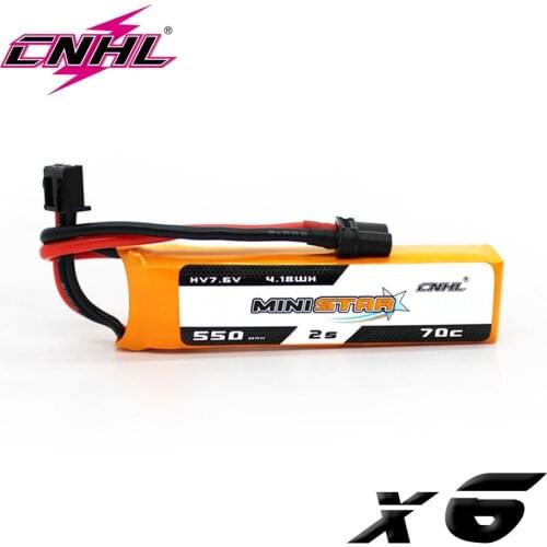 12 Packs CNHL MiniStar HV 550mAh 7.6V 2S 70C Lipo Battery With XT30 Plug for xk 130 helicopter FPV