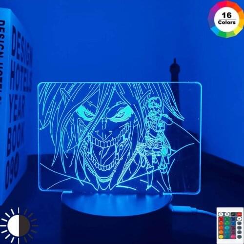 Acrylic 3d Lamp Attack on Titan for Home Room Decor Light Child Gift Attack on Titan LED Night Light Anime