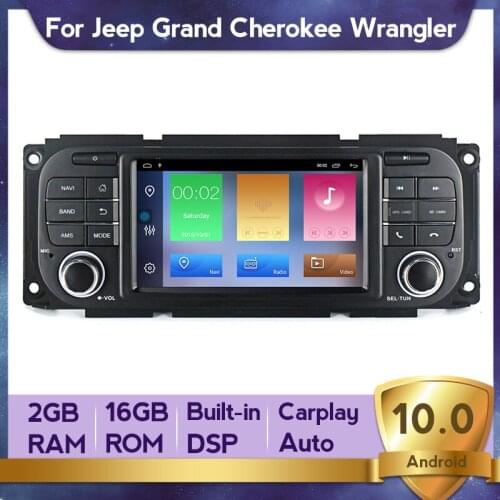 Car Multimedia AutoRadio DVD Player For Jeep Grand Cherokee Wrangler Libert Sebring Chrysler GPS Navigation BT RDS Carplay+Auto