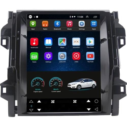 12.1" tesla style android car radio screen auto stereo for Toyota Fortuner 2016 2017 2018 2019 Navigation GPS Video Player