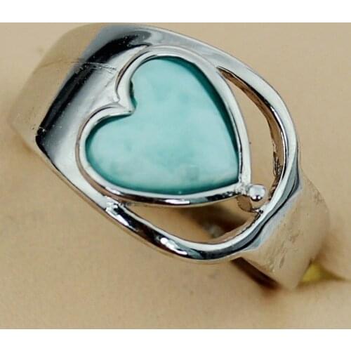 Fleure Esme Larimar big Engagement Wedding rings Jewelry for men and women career dropshipping Rhodium Plated R3503 size 6 7 8