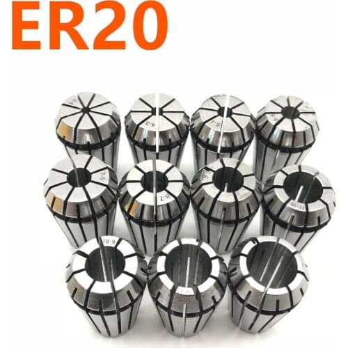 ER20 1-13MM (13PCS) collet chuck precision 0.008mm, used for CNC lathe milling tool holder engraving machine spindle motor ER