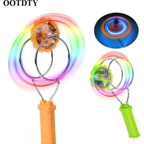 Kids LED Light Magnetic Gyro Wheel Hand Spinner Magic Spinning Toy Children Gift