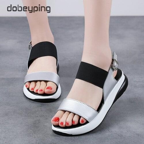 Dobeyping 2020 Summer Casual Womens Sandals Open Toe Female Wedges Shoes Thick Bottom Beach Woman Sandals Platform Ladies Shoe
