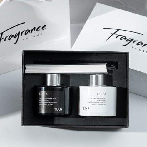 Black&White 120ml Reed Diffuser Gift Set Bedroom Hotel Air Freshener Aromatherapy Essential Oil 2 Scents Bluebell Grasse Style