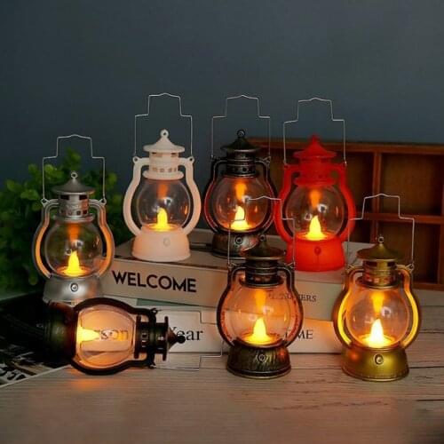 Energy-Saving Holiday Desktop Hanging Bar Night Light Halloween Decorative Led Small Home Party Retro Lantern Retro Oil Lamp