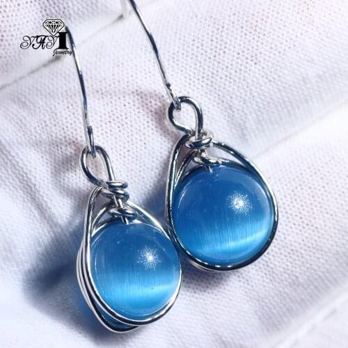 Daily Wearable Fancy White MoonStone Opal Crystal Bead Dangle Women Band Tassel Wedding Stud Drop Hoop Clip Ear Long Earrings