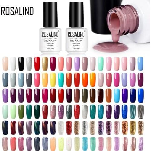 ROSALIND Gel Polish Varnish Hybrid Nail Art Semi Permanent UV Gel Nail Polish Set For Manicure Soak Off Gellak White Primer