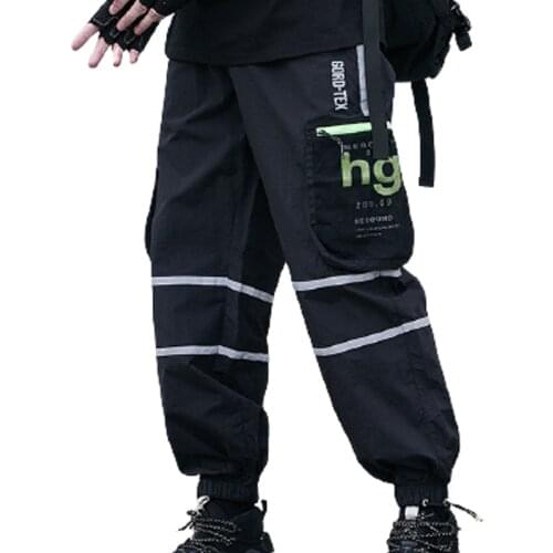 Overalls Mens Color Matching Fluorescent Pants 2021 Spring New Functional Wind Casual Pants High Street Splash